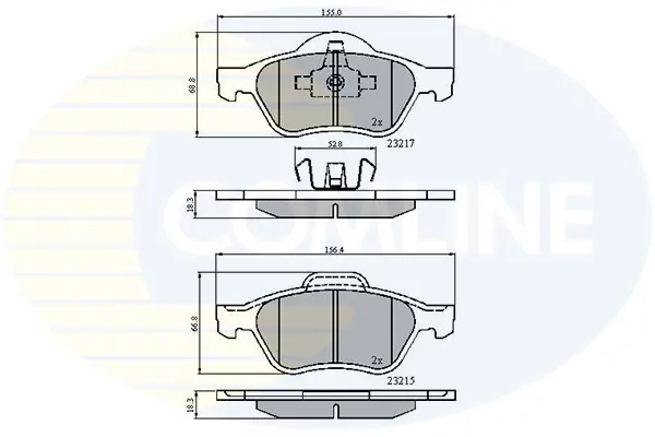 Комплект тормозных колодок, дисковый тормоз COMLINE CBP01115 (фото 1)