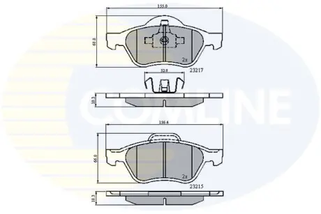 Комплект тормозных колодок, дисковый тормоз COMLINE CBP01115