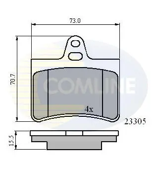 Комплект тормозных колодок, дисковый тормоз COMLINE CBP01122 (фото 1)