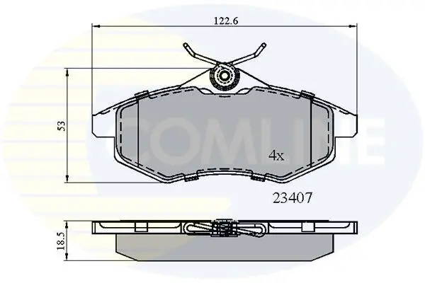 Комплект тормозных колодок, дисковый тормоз COMLINE CBP01145 (фото 1)