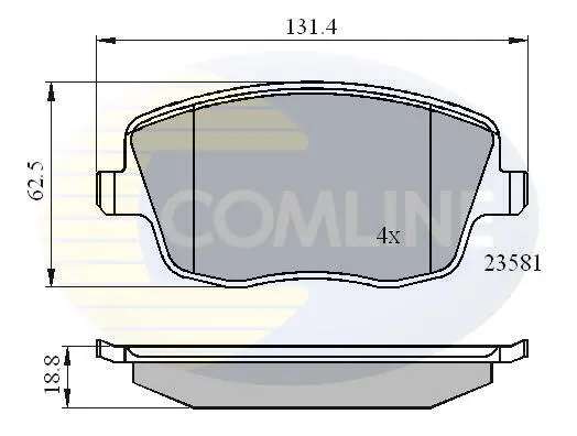 Комплект тормозных колодок, дисковый тормоз COMLINE CBP01147 (фото 1)