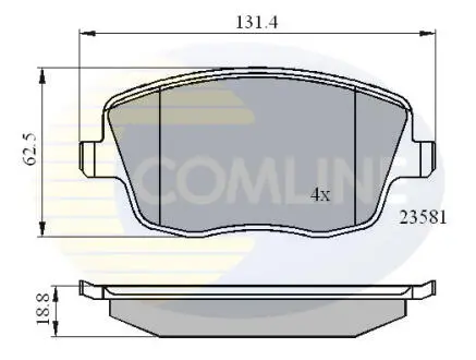 Комплект тормозных колодок, дисковый тормоз COMLINE CBP01147