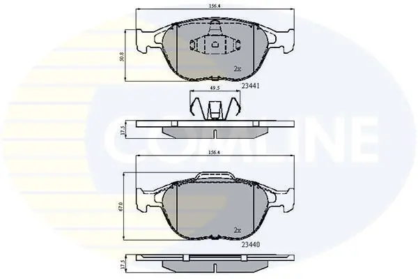 Комплект тормозных колодок, дисковый тормоз COMLINE CBP01150 (фото 1)