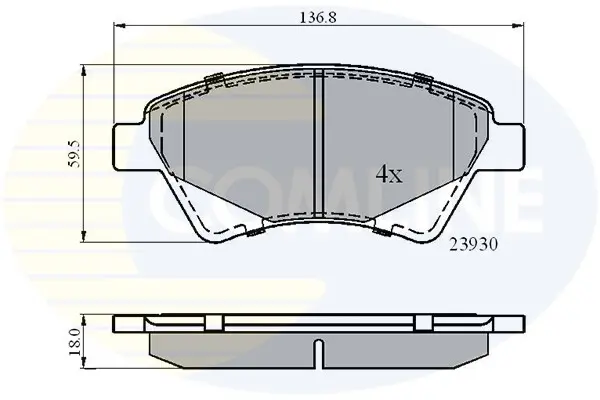 Комплект тормозных колодок, дисковый тормоз COMLINE CBP01160 (фото 1)