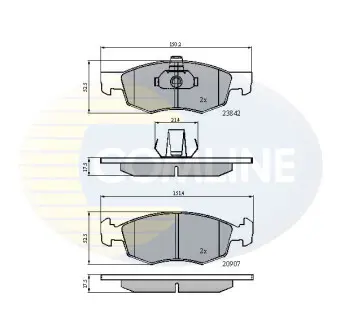 Комплект тормозных колодок, дисковый тормоз COMLINE CBP01221