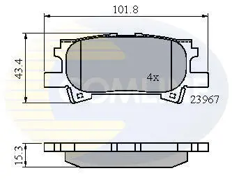 Комплект тормозных колодок, дисковый тормоз COMLINE CBP01279 (фото 1)