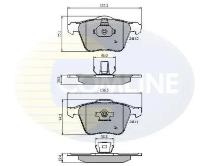 Комплект тормозных колодок, дисковый тормоз COMLINE CBP01280