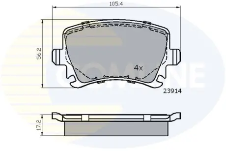 Комплект тормозных колодок, дисковый тормоз COMLINE CBP01284