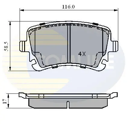 Комплект тормозных колодок, дисковый тормоз COMLINE CBP01313 (фото 1)
