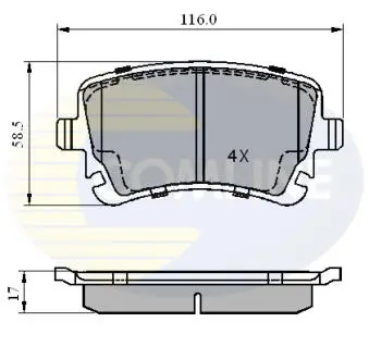 Комплект тормозных колодок, дисковый тормоз COMLINE CBP01313