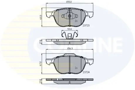 Комплект тормозных колодок, дисковый тормоз COMLINE CBP01323