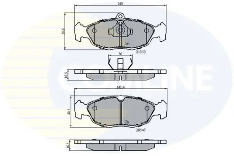 Комплект тормозных колодок, дисковый тормоз COMLINE CBP0134