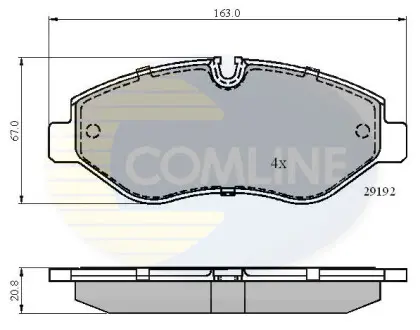 Комплект тормозных колодок, дисковый тормоз COMLINE CBP01555