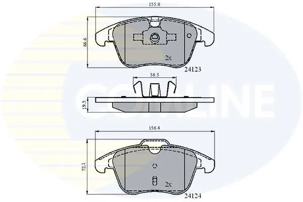 Комплект тормозных колодок, дисковый тормоз COMLINE CBP01591 (фото 1)