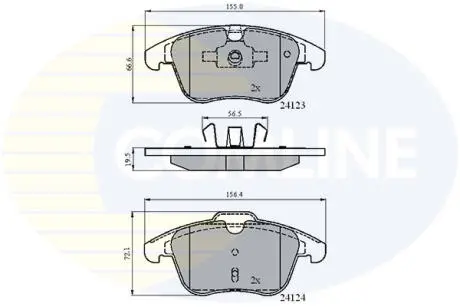 Комплект тормозных колодок, дисковый тормоз COMLINE CBP01591