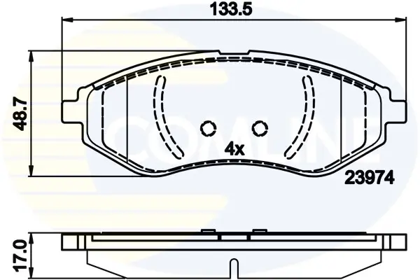 Комплект тормозных колодок, дисковый тормоз COMLINE CBP01598 (фото 1)