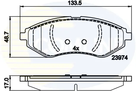 Комплект тормозных колодок, дисковый тормоз COMLINE CBP01598