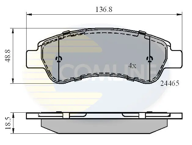 Комплект тормозных колодок, дисковый тормоз COMLINE CBP01604 (фото 1)