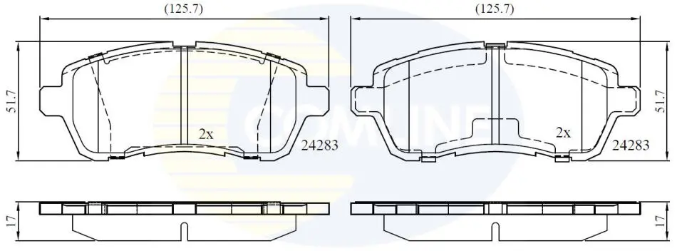 Комплект тормозных колодок, дисковый тормоз COMLINE CBP01618 (фото 1)