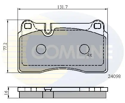 Комплект тормозных колодок, дисковый тормоз COMLINE CBP01626 (фото 1)