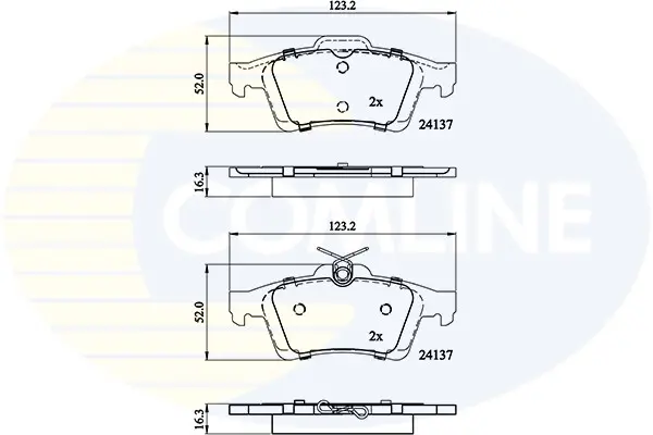Комплект тормозных колодок, дисковый тормоз COMLINE CBP01629 (фото 1)