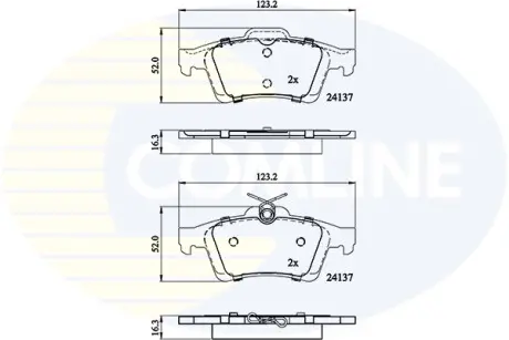 Комплект тормозных колодок, дисковый тормоз COMLINE CBP01629