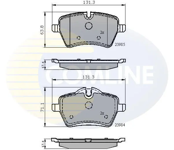 Комплект тормозных колодок, дисковый тормоз COMLINE CBP01673 (фото 1)