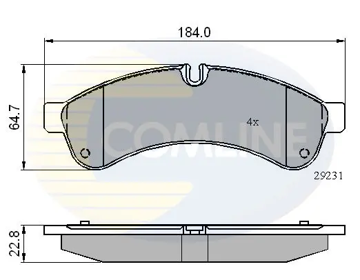 Комплект тормозных колодок, дисковый тормоз COMLINE CBP01727 (фото 1)