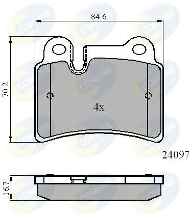Комплект тормозных колодок, дисковый тормоз COMLINE CBP01728 (фото 1)