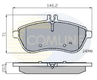Комплект тормозных колодок, дисковый тормоз COMLINE CBP01786
