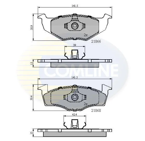 Комплект тормозных колодок, дисковый тормоз COMLINE CBP0180 (фото 1)