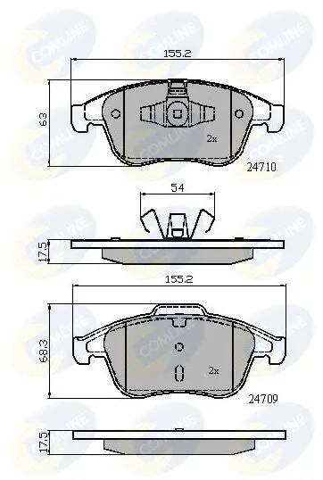 Комплект тормозных колодок, дисковый тормоз COMLINE CBP02001 (фото 1)