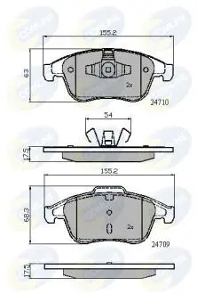 Комплект тормозных колодок, дисковый тормоз COMLINE CBP02001