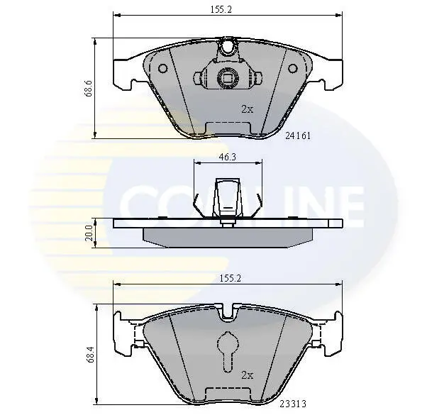Комплект тормозных колодок, дисковый тормоз COMLINE CBP02100 (фото 1)