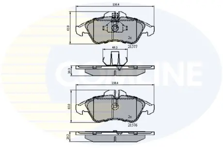 Комплект тормозных колодок, дисковый тормоз COMLINE CBP0212