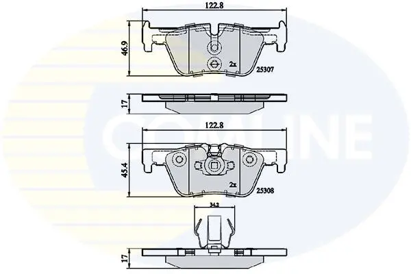 Комплект тормозных колодок, дисковый тормоз COMLINE CBP02131 (фото 1)