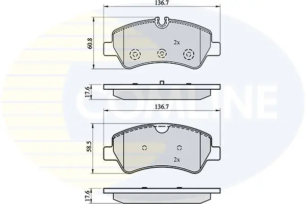 Комплект тормозных колодок, дисковый тормоз COMLINE CBP02143 (фото 1)