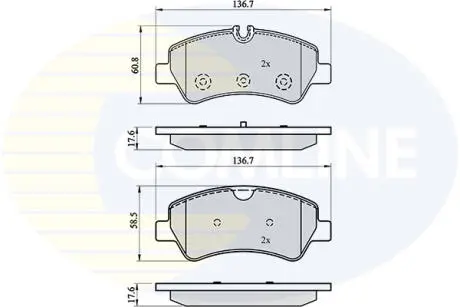 Комплект тормозных колодок, дисковый тормоз COMLINE CBP02143
