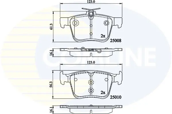Комплект тормозных колодок, дисковый тормоз COMLINE CBP02156 (фото 1)