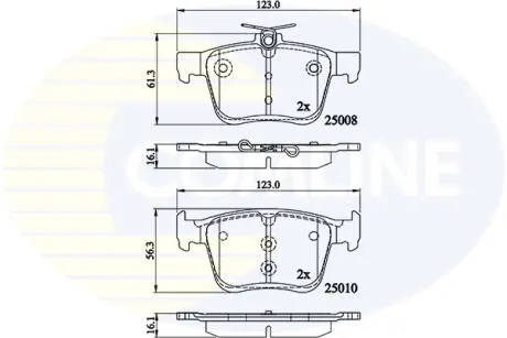 Комплект тормозных колодок, дисковый тормоз COMLINE CBP02156