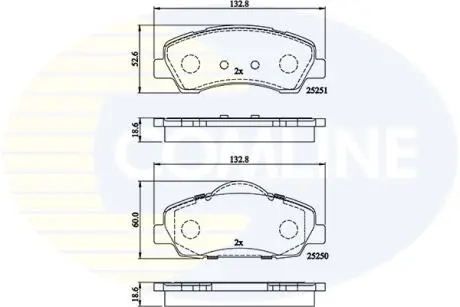 Комплект тормозных колодок, дисковый тормоз COMLINE CBP02199
