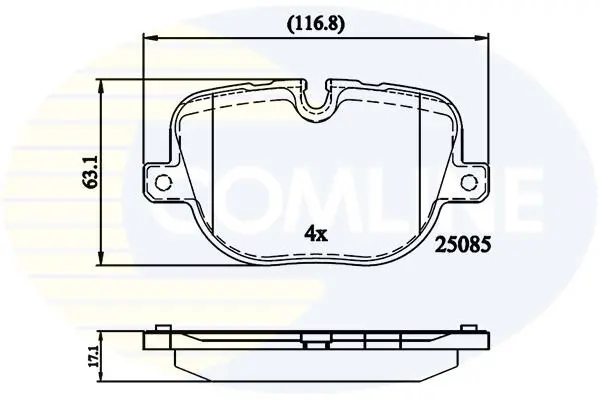 Комплект тормозных колодок, дисковый тормоз COMLINE CBP02212 (фото 1)