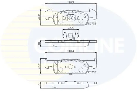 Комплект тормозных колодок, дисковый тормоз COMLINE CBP02223