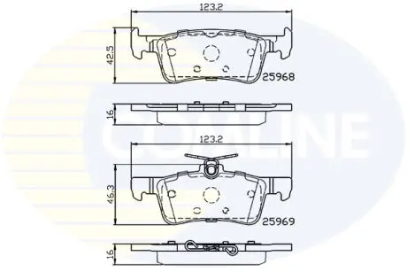 Комплект тормозных колодок, дисковый тормоз COMLINE CBP02233