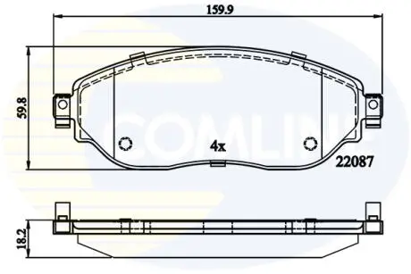 Comline - Гальмівні колодки до дисків COMLINE CBP02285