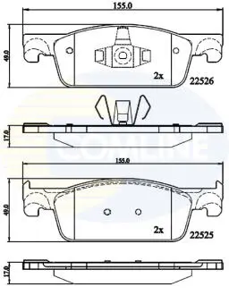 Comline - Гальмівні колодки до дисків COMLINE CBP02316