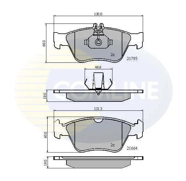 Комплект тормозных колодок, дисковый тормоз COMLINE CBP0274 (фото 1)