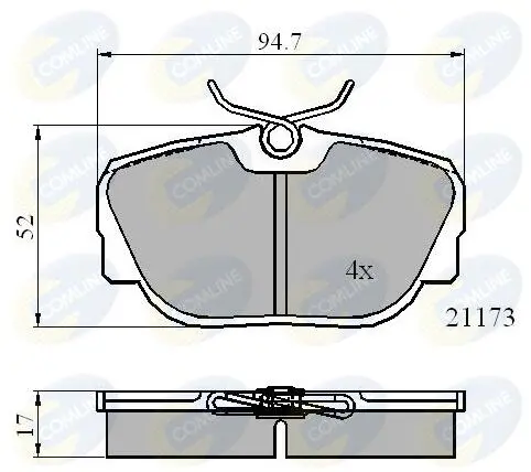 Комплект тормозных колодок, дисковый тормоз COMLINE CBP0361 (фото 1)