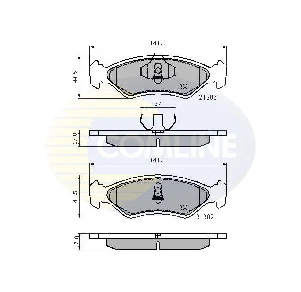 Комплект тормозных колодок, дисковый тормоз COMLINE CBP0502 (фото 1)