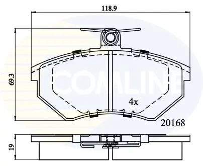 Комплект тормозных колодок, дисковый тормоз COMLINE CBP0511
